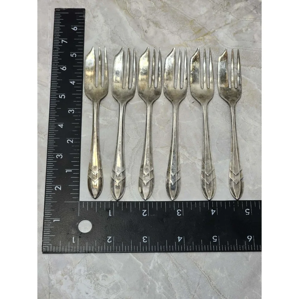Vintage M.S. Ltd. EPNS Sheffield England Pastry Dessert Forks Set of 6
